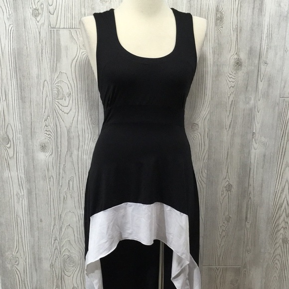 ALLEGRA K Black & White Sleeveless Fishtail Dress Size Medium - Picture 1 of 11